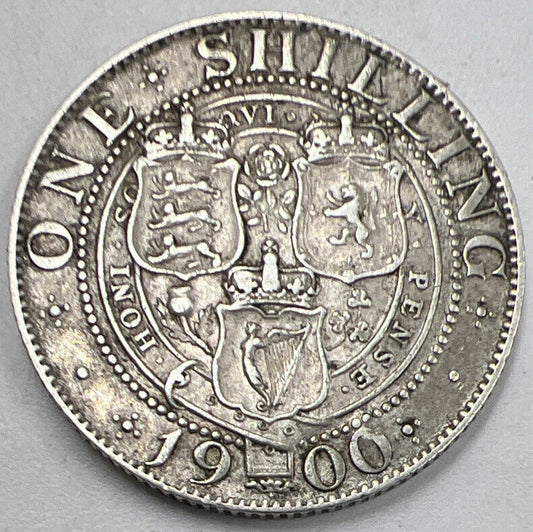 1900 Victoria Shilling | British Silver Coin | Fine Collectable Grade | a997