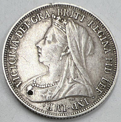 1900 Victoria Shilling | British Silver Coin | Fine Collectable Grade | a997