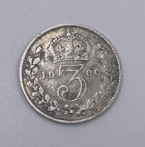 1900 Victoria Threepence | British Silver Coin | Fine Collectable Grade | a66