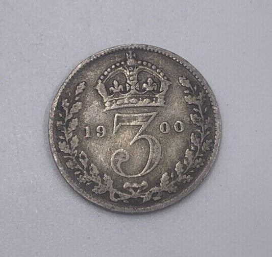 1900 Victoria Threepence | British Silver Coin | Collectable Grade | a67