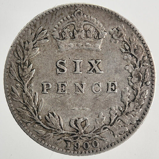 1900 Victoria Sixpence Silver Coin | Fine Collectable Grade | a9961