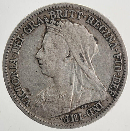1900 Victoria Sixpence Silver Coin | Fine Collectable Grade | a9961