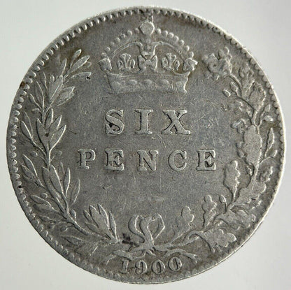 1900 Victoria Sixpence Silver Coin | Fine Collectable Grade
