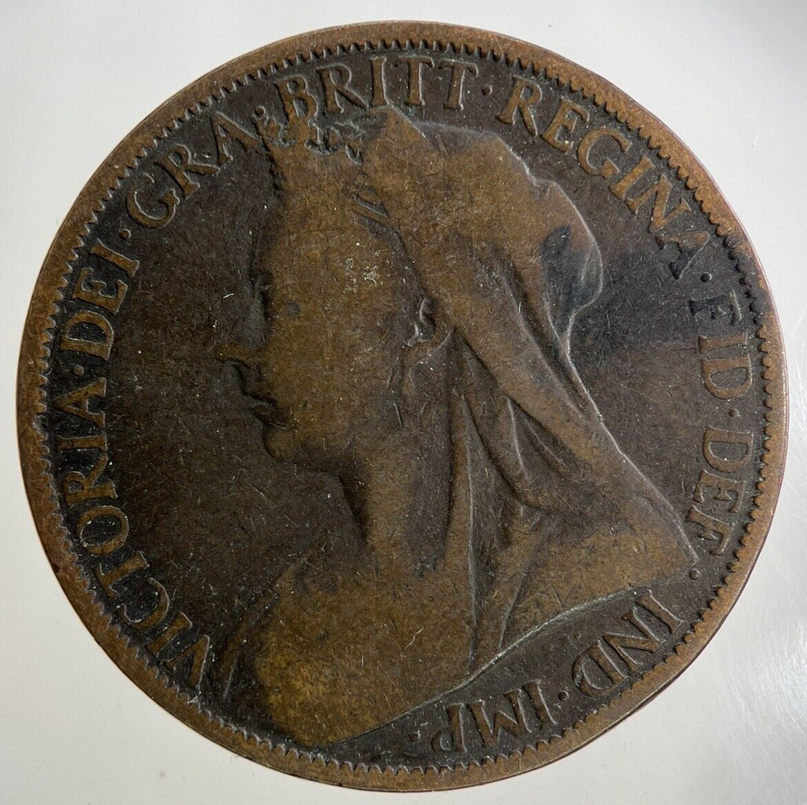 1900 Victoria One Penny Coin | Fair Grade