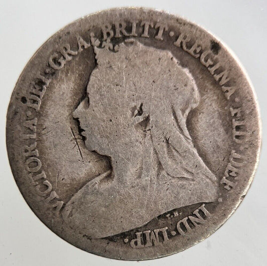1900 Victoria Sixpence Silver Coin | Fair Grade