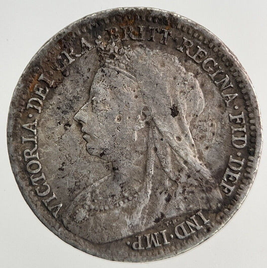 1900 Victoria Threepence Silver Coin | Fine Collectable Grade