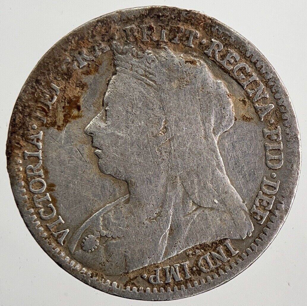 1900 Victoria Threepence Silver Coin | Fine Collectable Grade | a5863