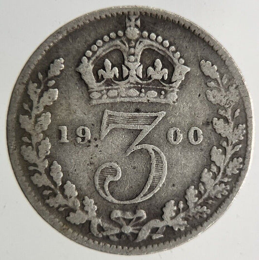 1900 Victoria Threepence Silver Coin | Fine Collectable Grade