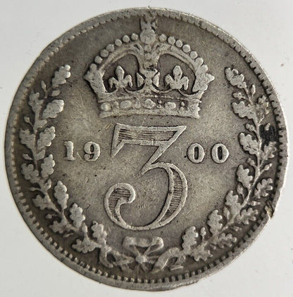 1900 Victoria Threepence Silver Coin | Fine Collectable Grade