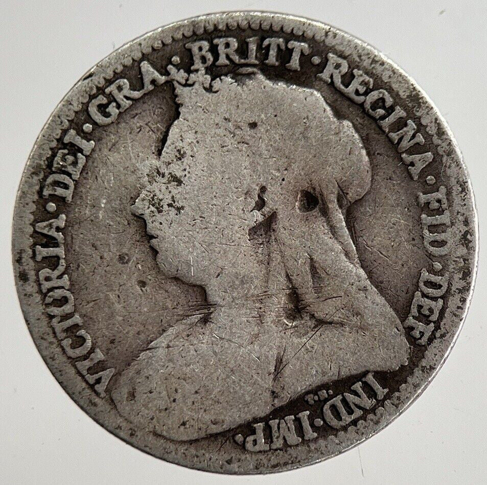 1900 Victoria Threepence Silver Coin | Collectable Grade | a8834