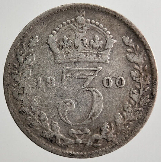 1900 Victoria Threepence Silver Coin | Collectable Grade | a7222