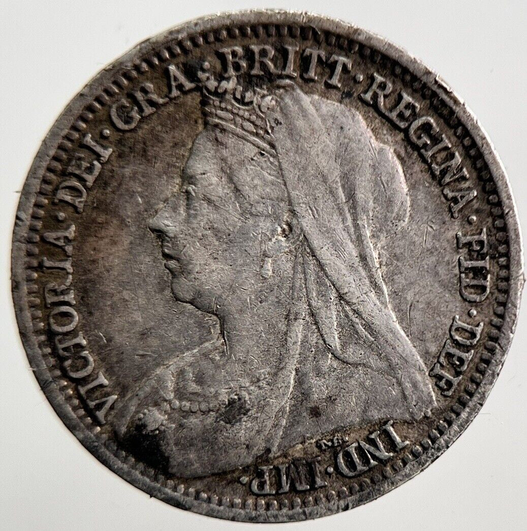 1900 Victoria Threepence Silver Coin | Fine Collectable Grade | a3712