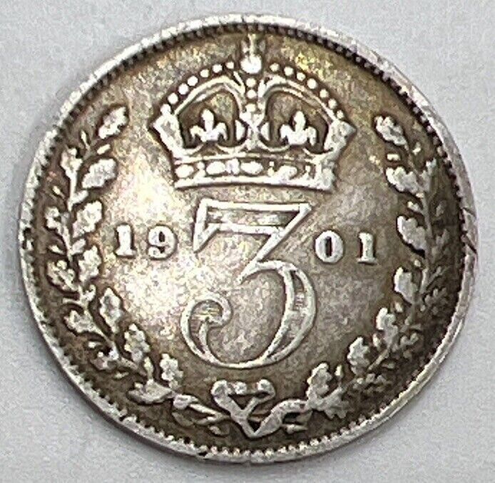 1901 Threepence | British Victoria Silver Coin | Collectable Grade | a118