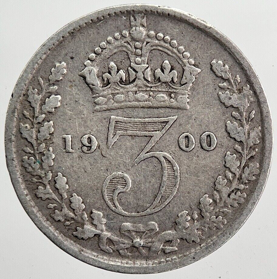 1900 Victoria Threepence Silver Coin | Fine Collectable Grade | a6000