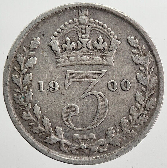 1900 Victoria Threepence Silver Coin | Fine Collectable Grade | a6000