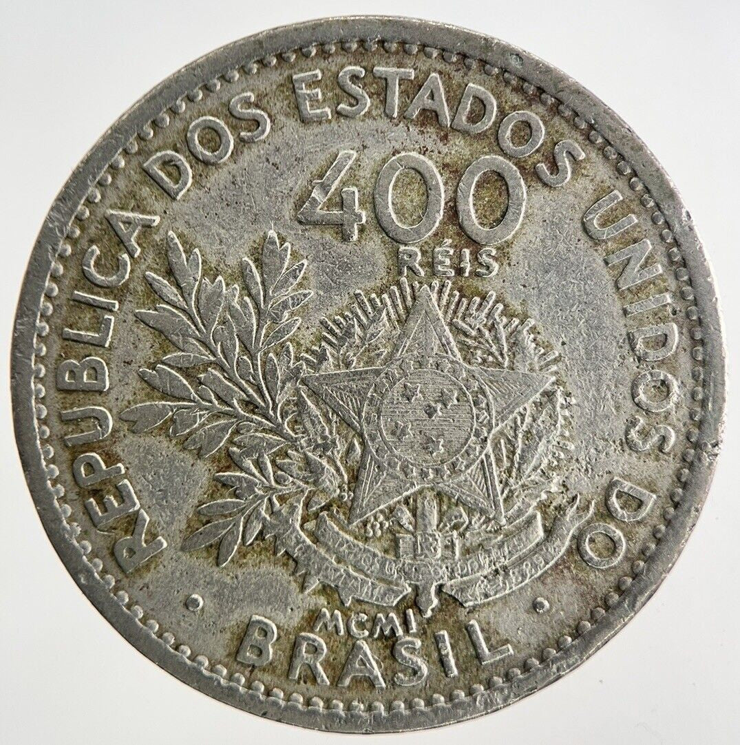 1901 Brazil 400 Reis Coin | Collectable Grade