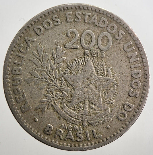 1901 Brazil 200 Reis Coin | Collectable Grade | a7888
