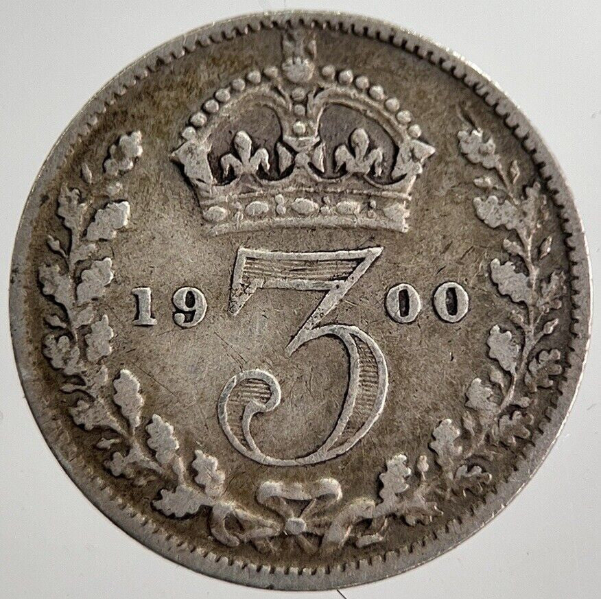 1900 Victoria Threepence Silver Coin | Fine Collectable Grade | a8550