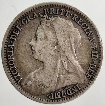 1900 Victoria Threepence Silver Coin | Fine Collectable Grade | a8550