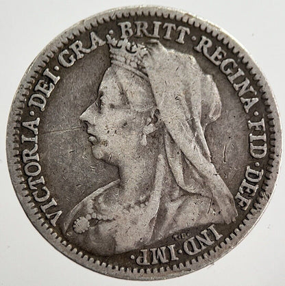 1900 Victoria Threepence Silver Coin | Fine Collectable Grade | a8545