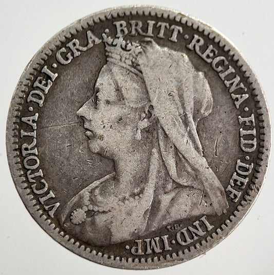1900 Victoria Threepence Silver Coin | Fine Collectable Grade | a8545