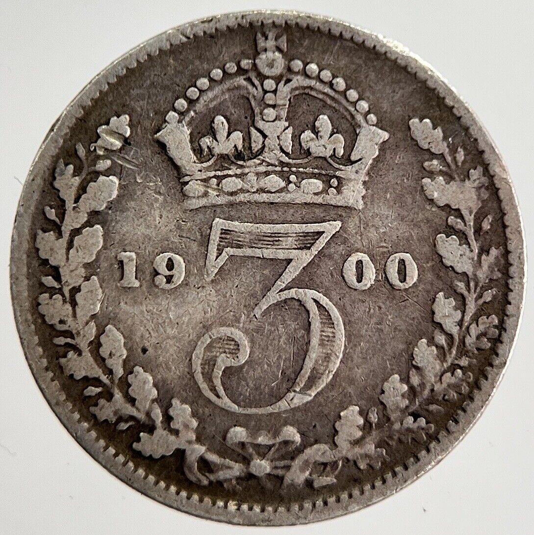 1900 Victoria Threepence Silver Coin | Fine Collectable Grade | a8545