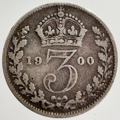 1900 Victoria Threepence Silver Coin | Fine Collectable Grade | a8545