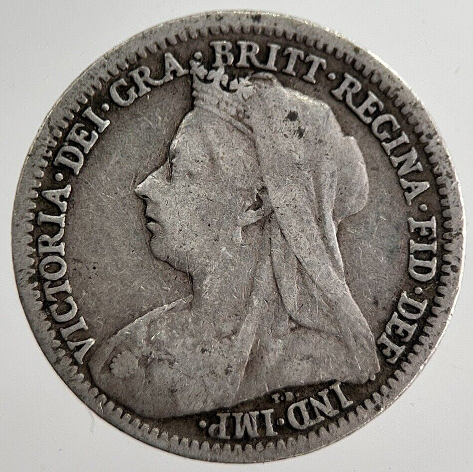 1900 Victoria Threepence Silver Coin | Fine Collectable Grade | a8546