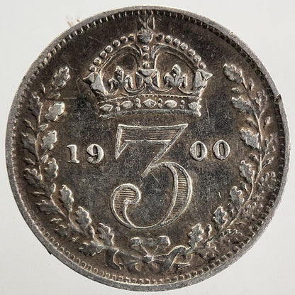 1900 Victoria Threepence Silver Coin | Very High Grade | a709