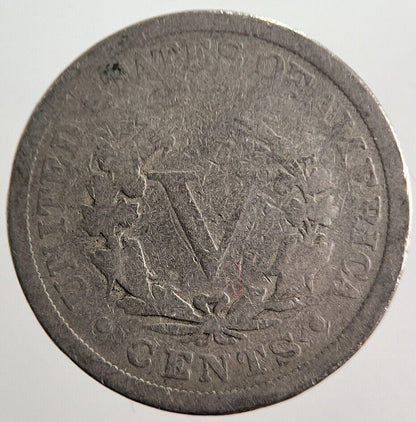 1901 US USA Barber V Cents Nickel Coin | Fair Grade | a2608