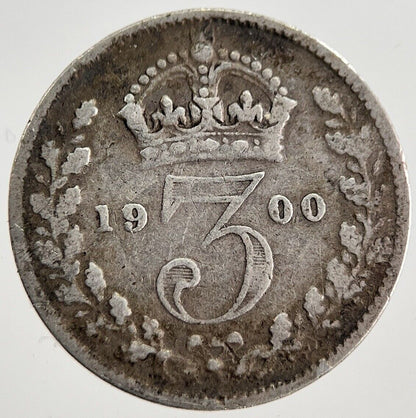 1900 Victoria Threepence Silver Coin | Fine Collectable Grade | a8549