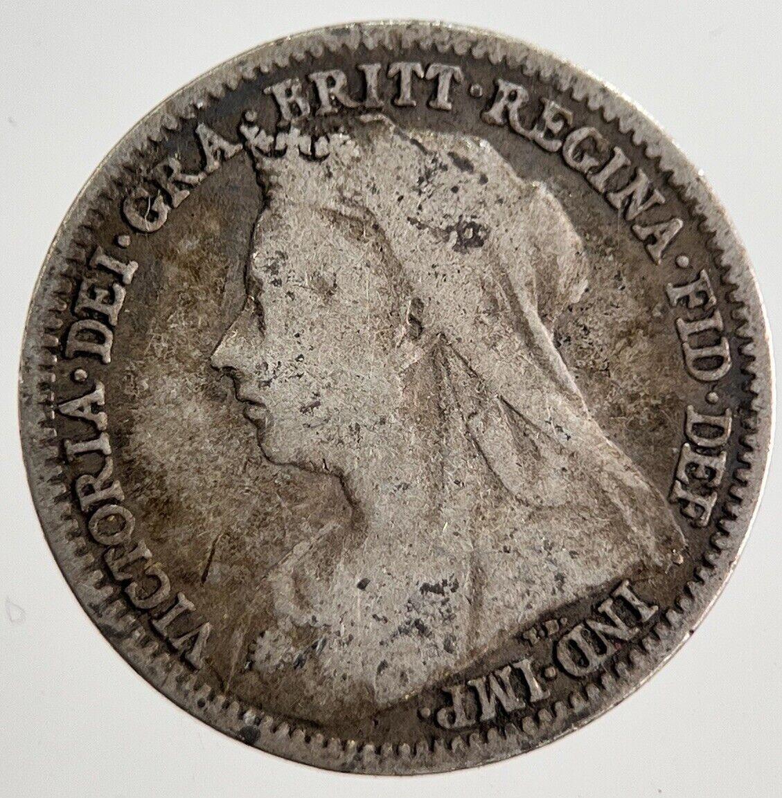 1900 Victoria Threepence Silver Coin | Fine Collectable Grade | a8549