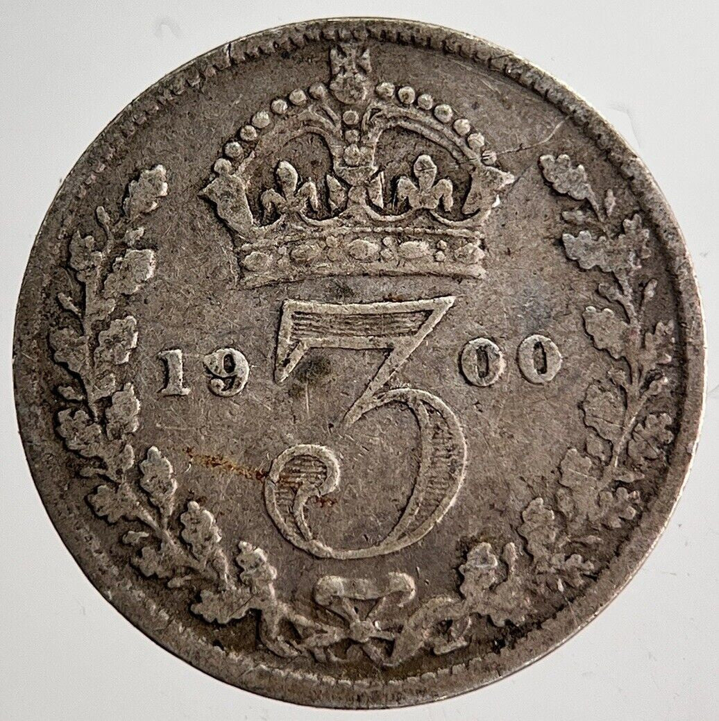 1900 Victoria Threepence Silver Coin | Fine Collectable Grade | a8699