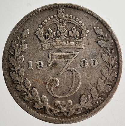 1900 Victoria Threepence Silver Coin | Fine Collectable Grade | a8699