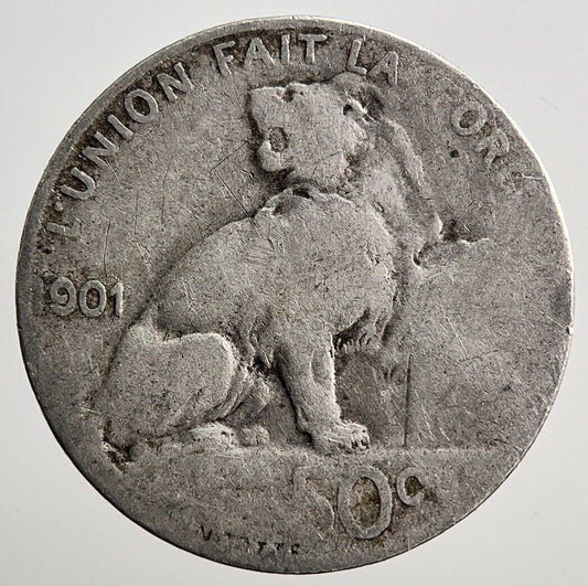 1901 Belgium 10 Cents Silver Coin | Collectable Grade | a3769