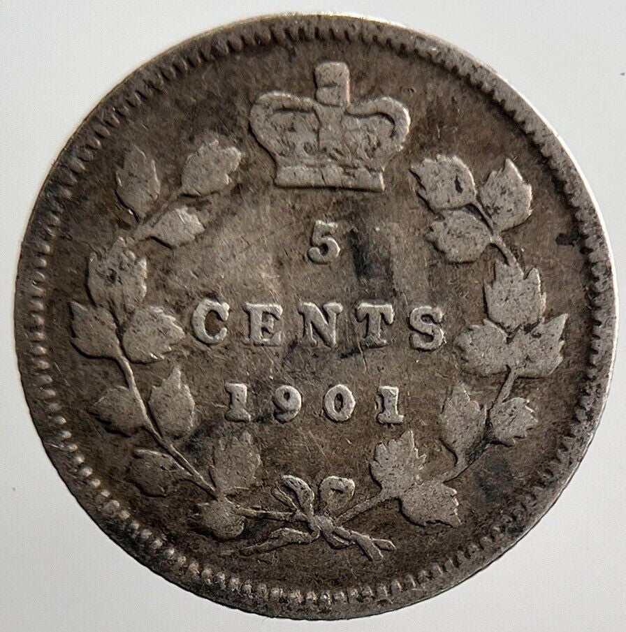 1901 Canada 5 Cents Silver Coin | Collectable Grade | a3803