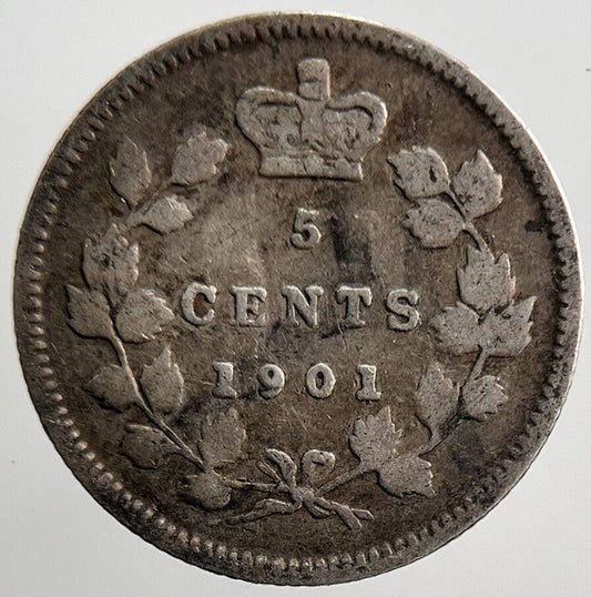 1901 Canada 5 Cents Silver Coin | Collectable Grade | a3803