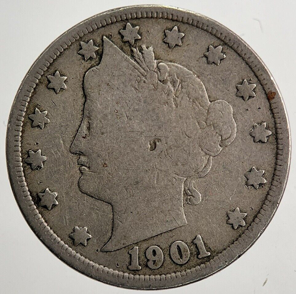 1901 US USA Liberty V 5 Cents Nickel Coin | Collectable Grade | a5004