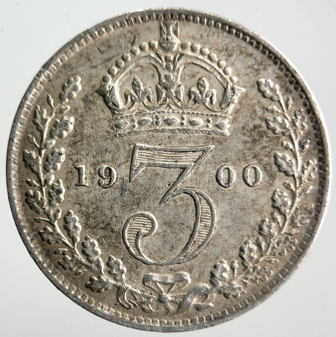 1900 Victoria Threepence Silver Coin | Very High Grade | a4049