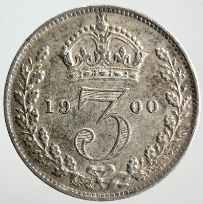 1900 Victoria Threepence Silver Coin | Very High Grade | a4049