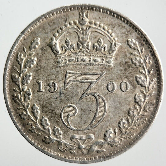 1900 Victoria Threepence Silver Coin | Very High Grade | a4049