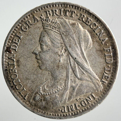 1900 Victoria Threepence Silver Coin | Very High Grade | a4049