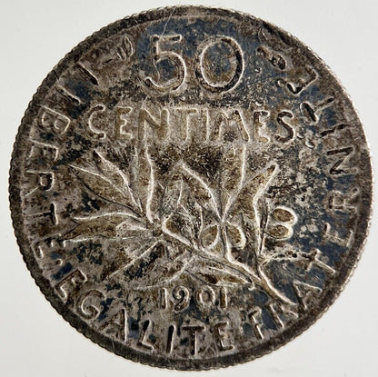 1901 France 50 Centimes Silver Coin | Collectable Grade