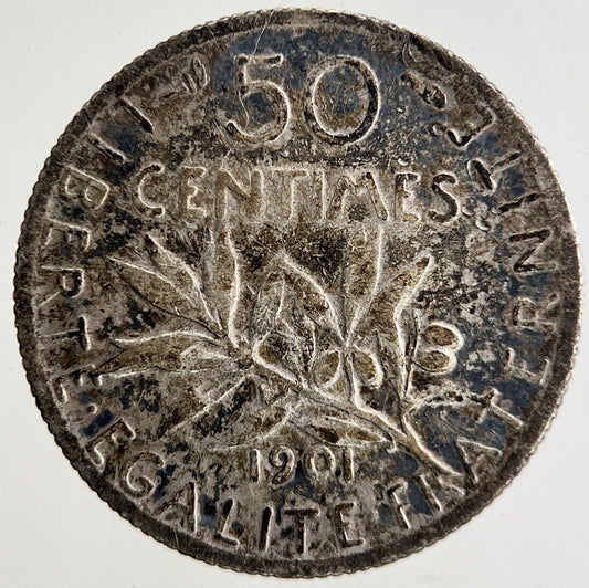 1901 France 50 Centimes Silver Coin | Collectable Grade
