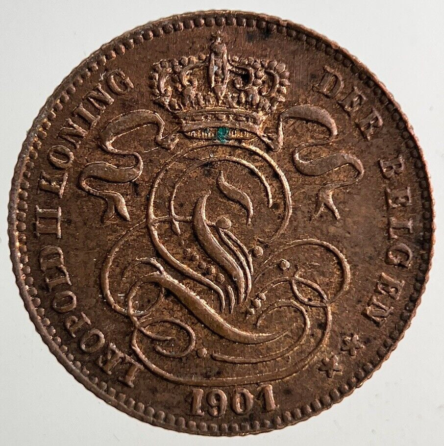 1901 Belgium 1 Cent Centime Coin | Very High Grade