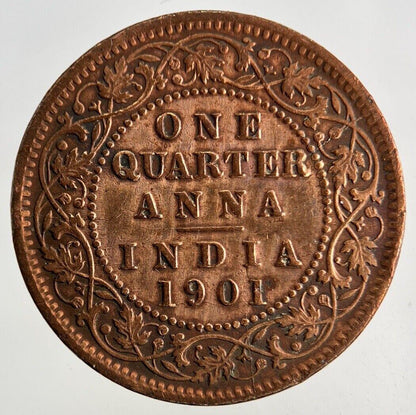 1901 India 1/4 Quarter Anna Coin | Fine Collectable Grade