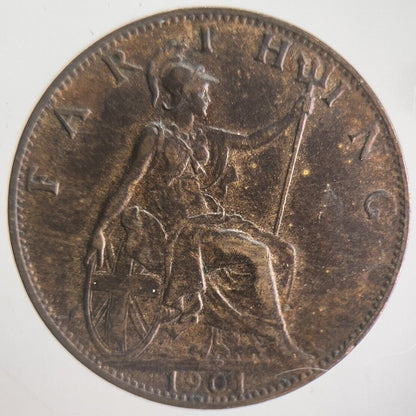 1901 Victoria Farthing Coin | Very High Grade | a4562
