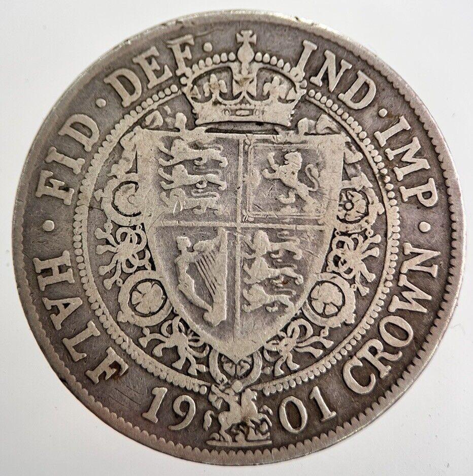 1901 Victoria Half Crown Silver Coin | Fine Collectable Grade | a8146