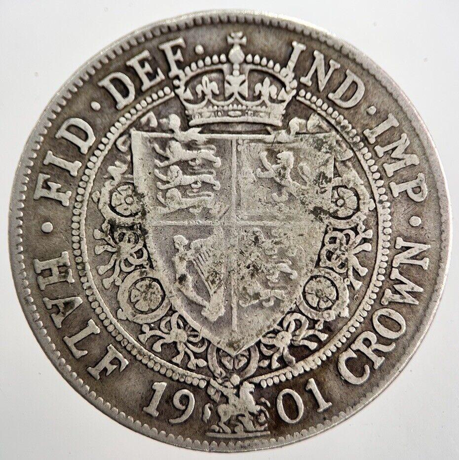 1901 Victoria Half Crown Silver Coin | Fine Collectable Grade | a8147