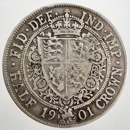 1901 Victoria Half Crown Silver Coin | Fine Collectable Grade | a8147